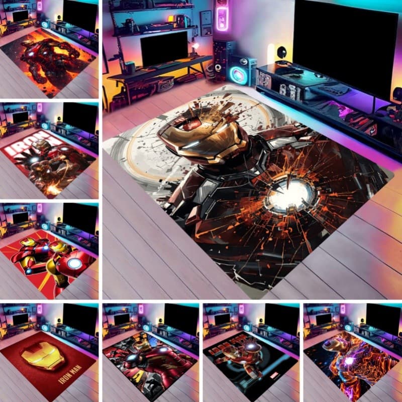 Marvel Super-Herói Homem De Ferro Flanela Tapete Macio Veludo Área Antiderrapante Para Quarto Sala Estar Presente