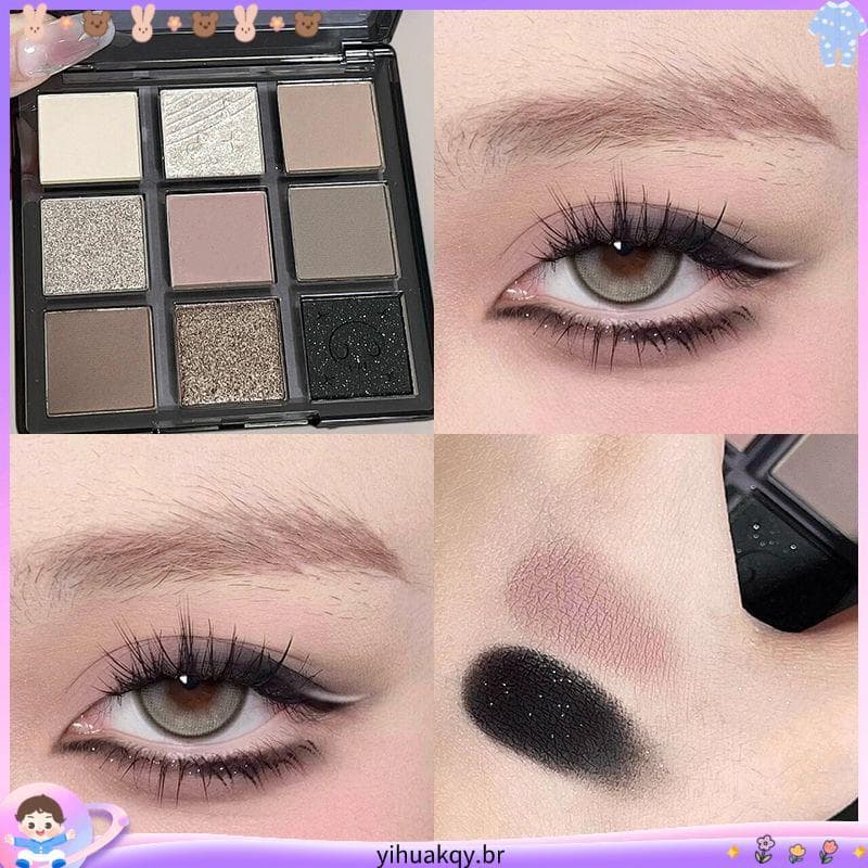 Coleção de 3.20.000 pessoas Dark Girl Pearl Ball Paleta de sombras de nove cores fosca fina piscando cor terra defumada