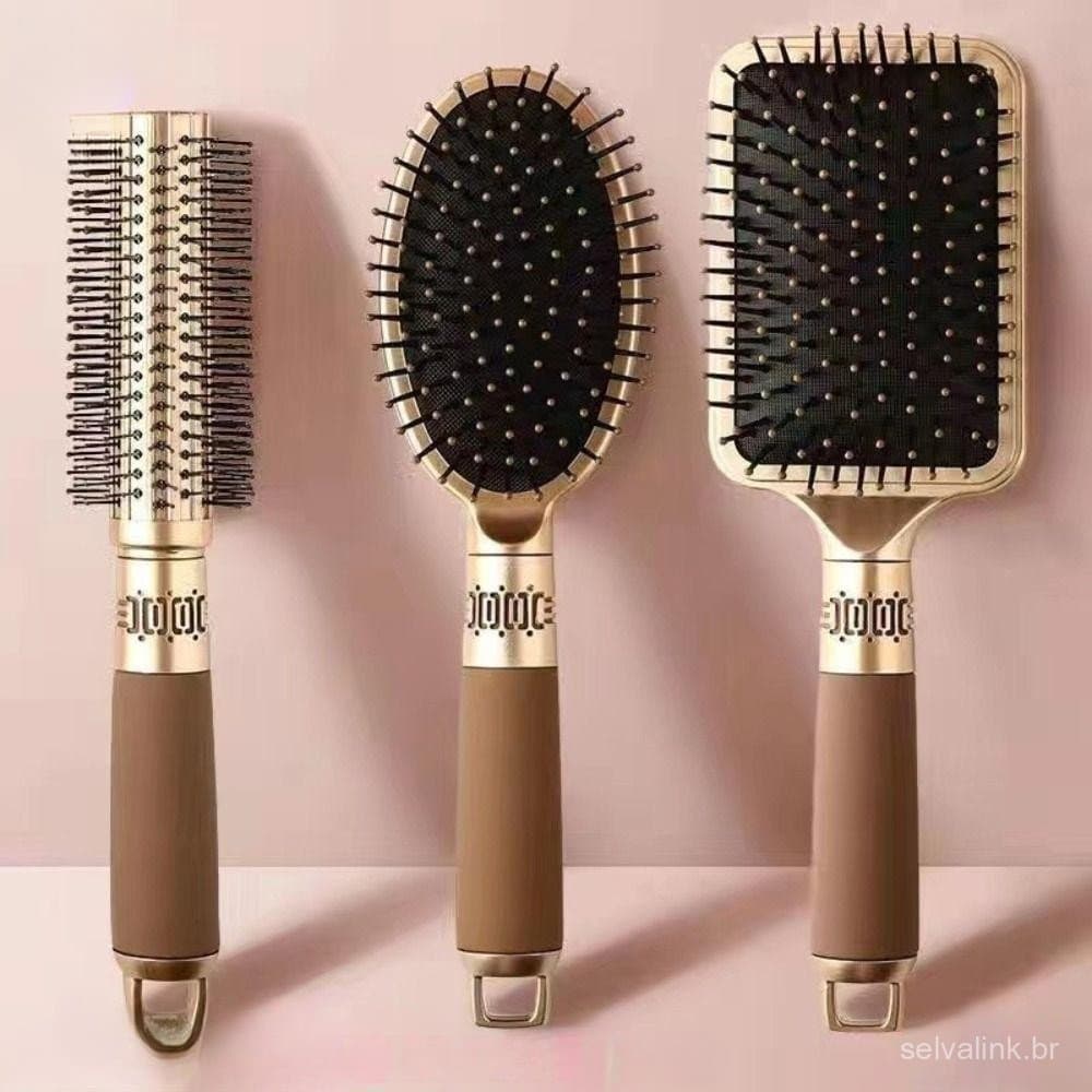 Escova De Cabelo CHARM , Pente De Almofada De Ar Dourado Encaracolado Molhado Massagem Retangular Oval De Alta Qualidade