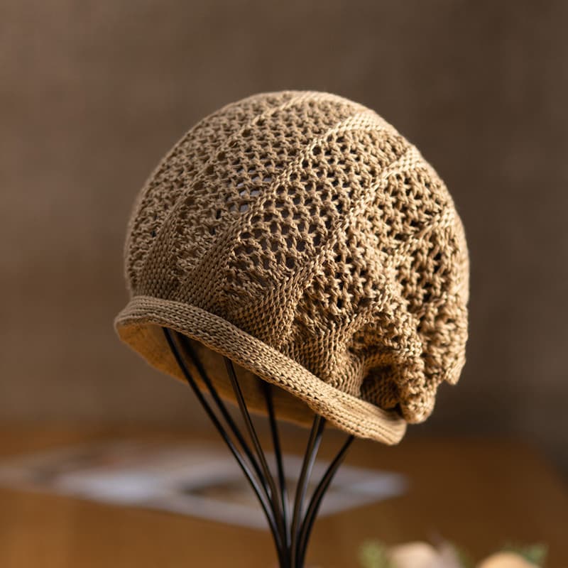 Chapéu feminino outono inverno Retro malha pilha boina inverno