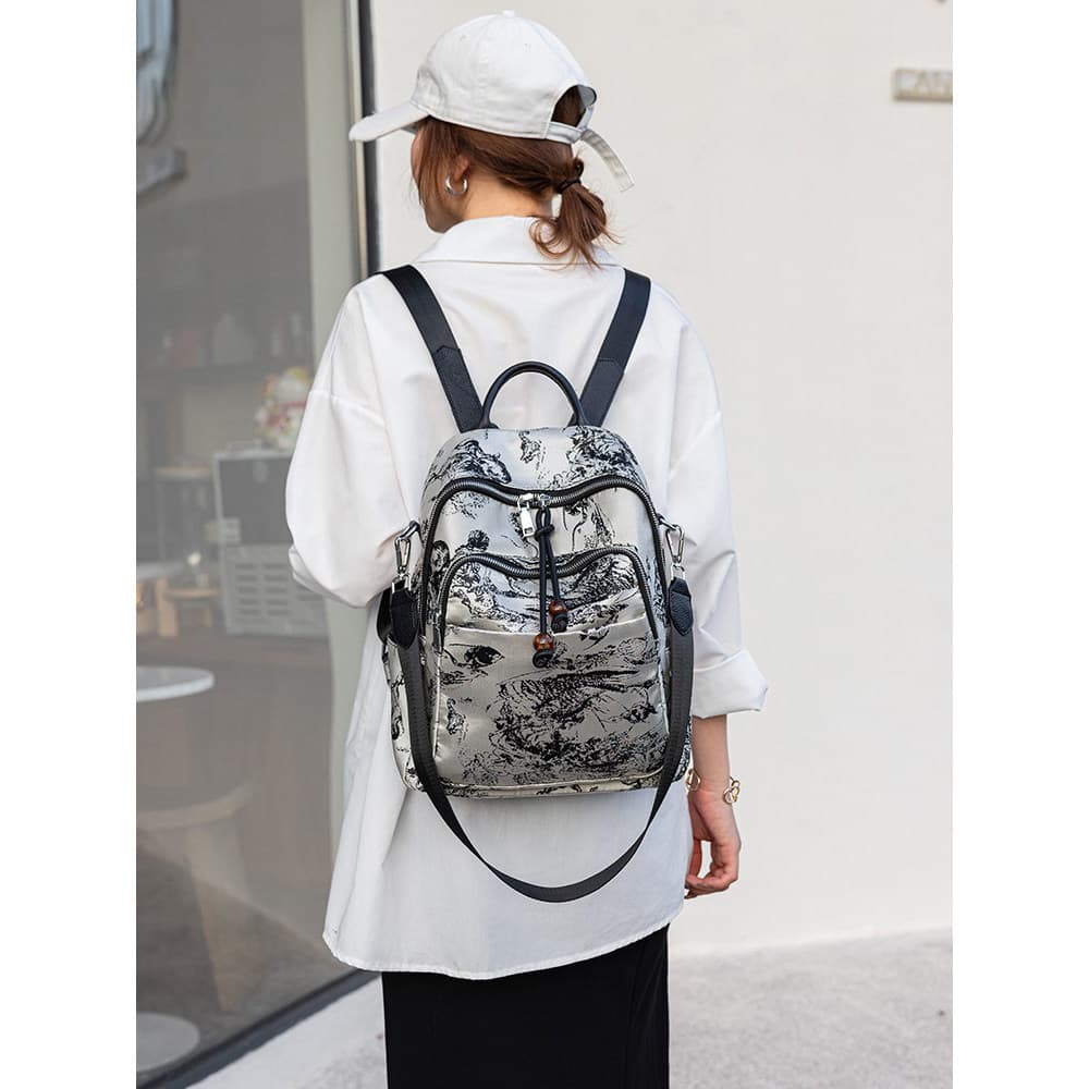 High-End Oxford pano mochila feminina 2024 novo estilo moda All-Match mochila de grande capacidade leve Commuter mochila