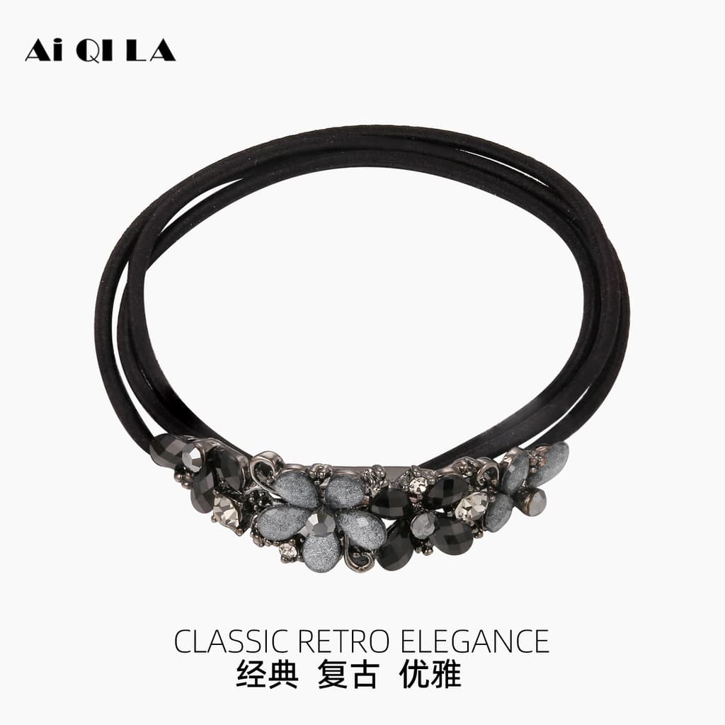 Aiqila/aiqila gravata de cabelo strass corda de cabelo cocar influenciador coreano feminino acessórios para o cabelo cab