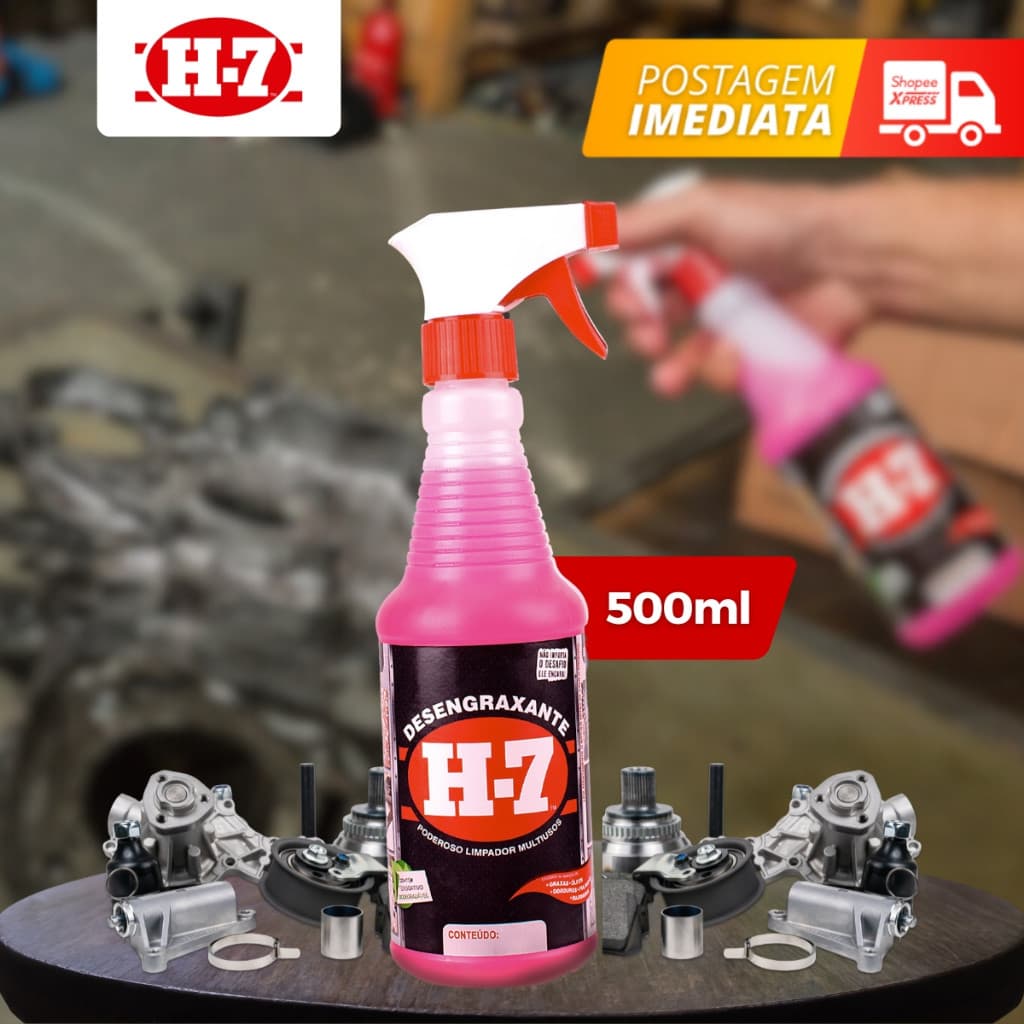 Desengraxante Automotivo H7 Limpeza Pesada Spray 500ml