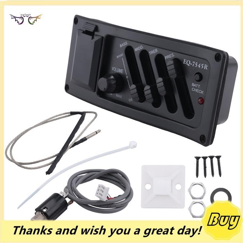 Amplificador De Pré-Guitarra Equalizador EQ 4 Bandas Acústico Piezo 7545r