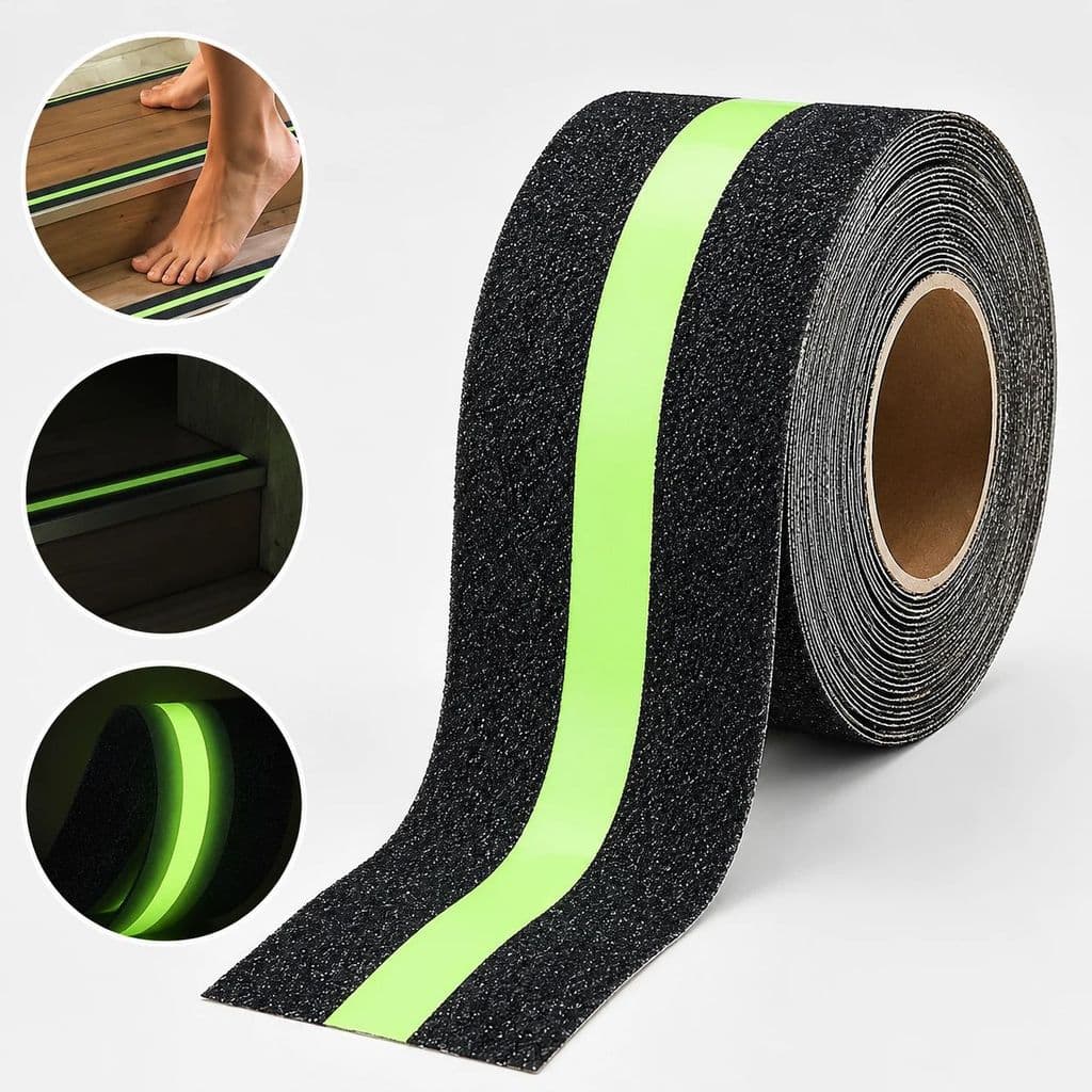 Fita Antiderrapante Fotoluminescente 5cm x 30m PET Granito - Segurança que Brilha no Escuro