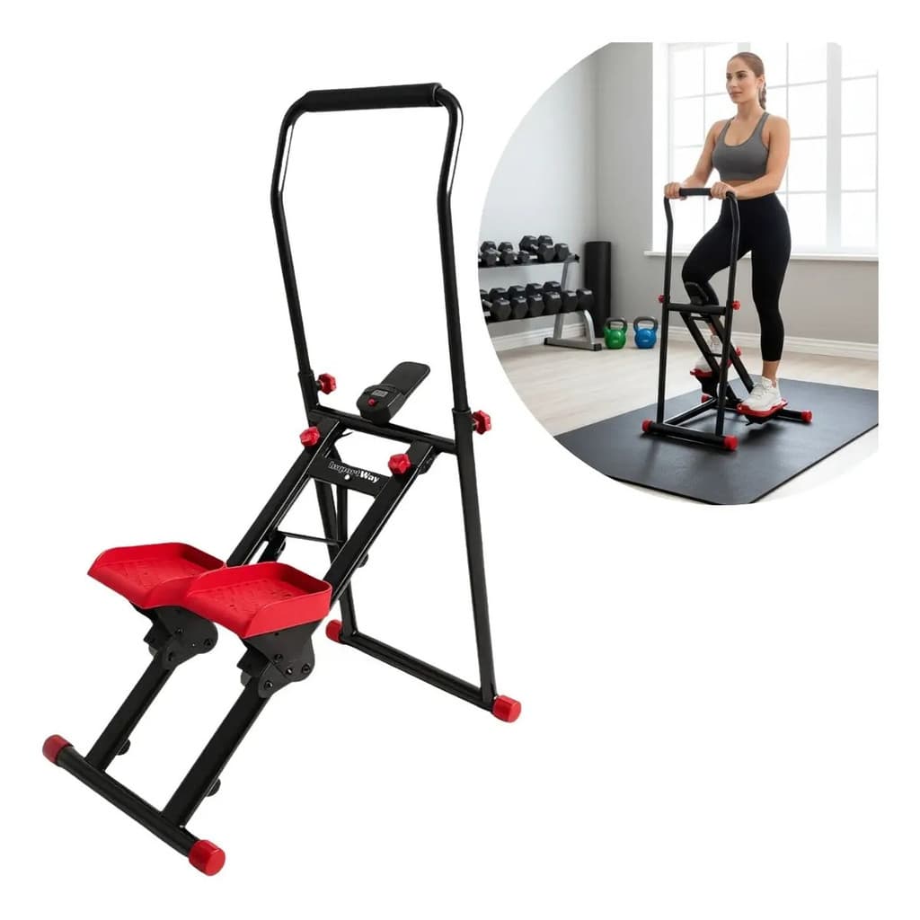 Simulador Elíptico Fitness Multifuncional Caminhada Escalada Até 120kg Importway IWF022