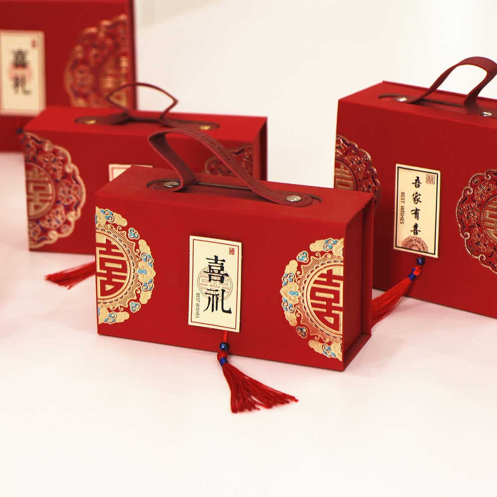 Estilo chinês Flip magnético caixa de presente noivado retorno presente High-End caixa de doces duros doces de casamento