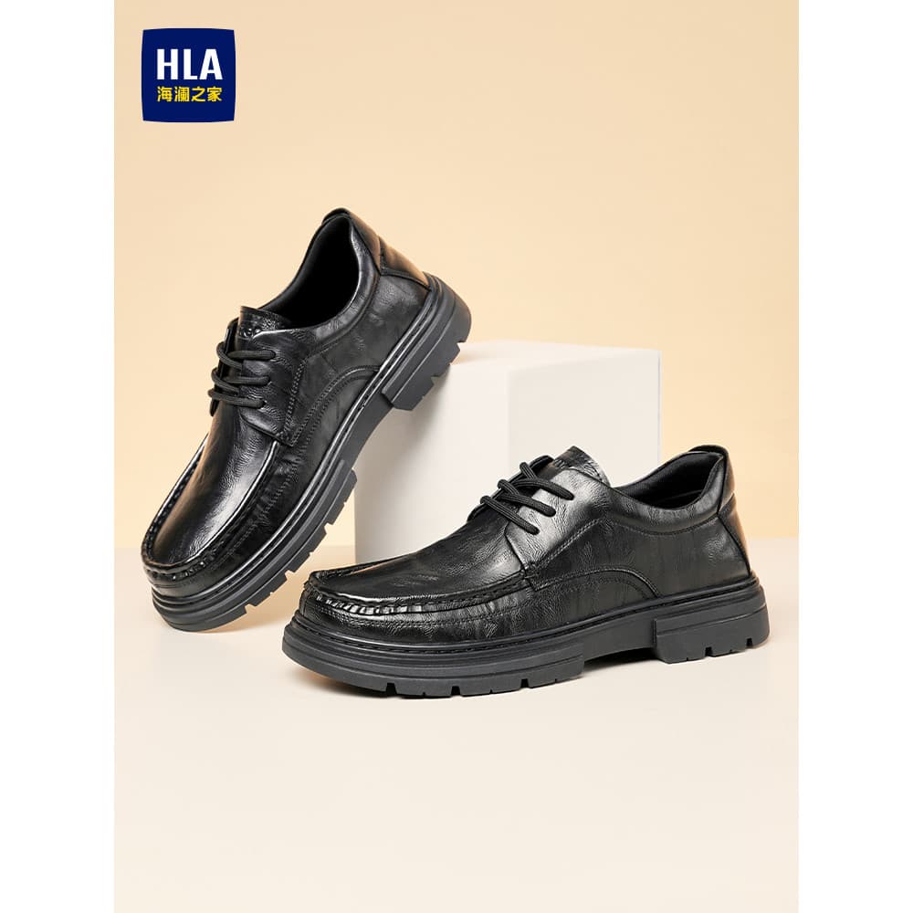 HLA/Hailan House sapatos masculinos 2026 novo estilo outono sapatos de couro masculino negócios moda Commuter entrevista