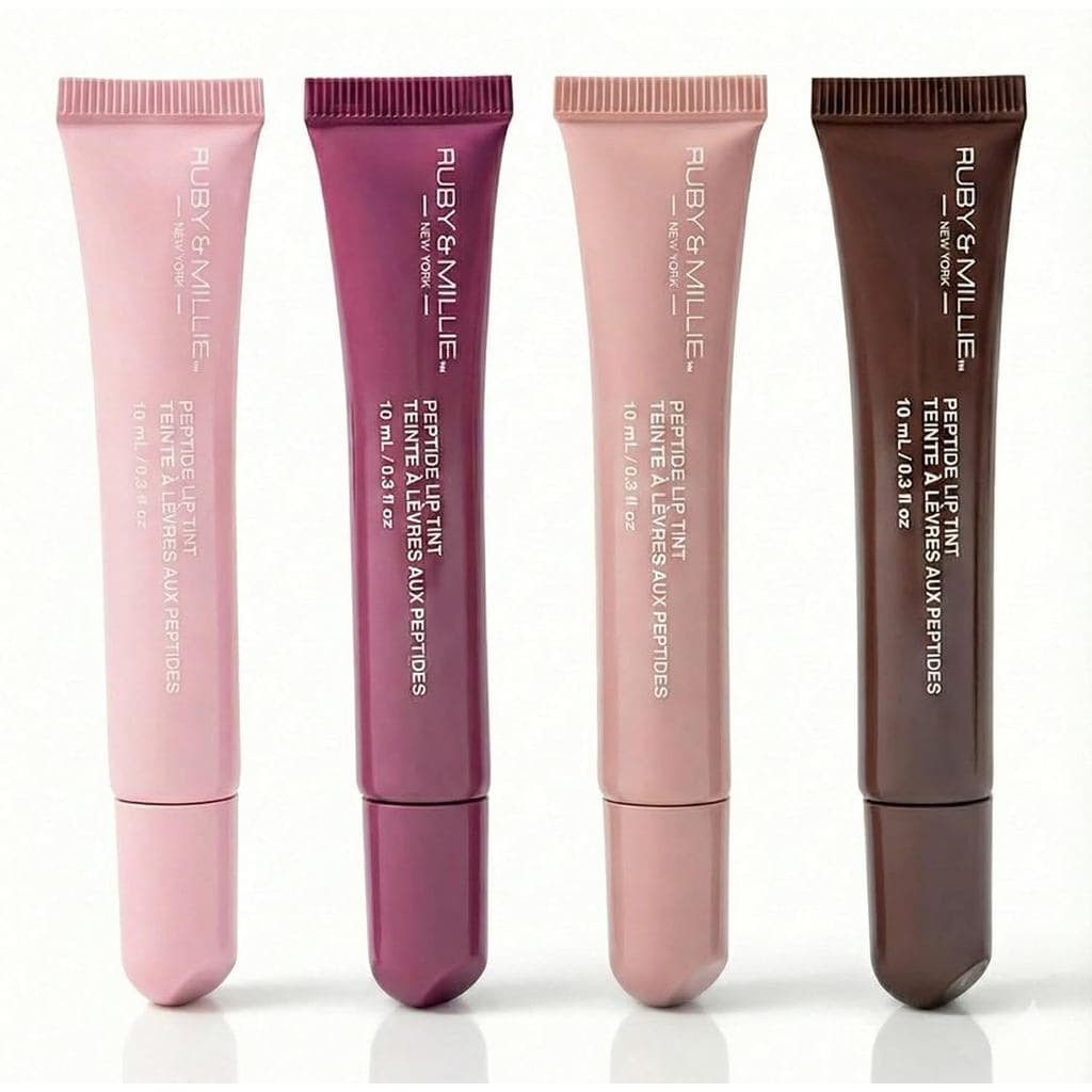 Ruby & Millie Tratamento Labial com Peptídeos, Tintura Labial com Peptídeos, Gloss Volumizador, Brilho Labial, Multicolo