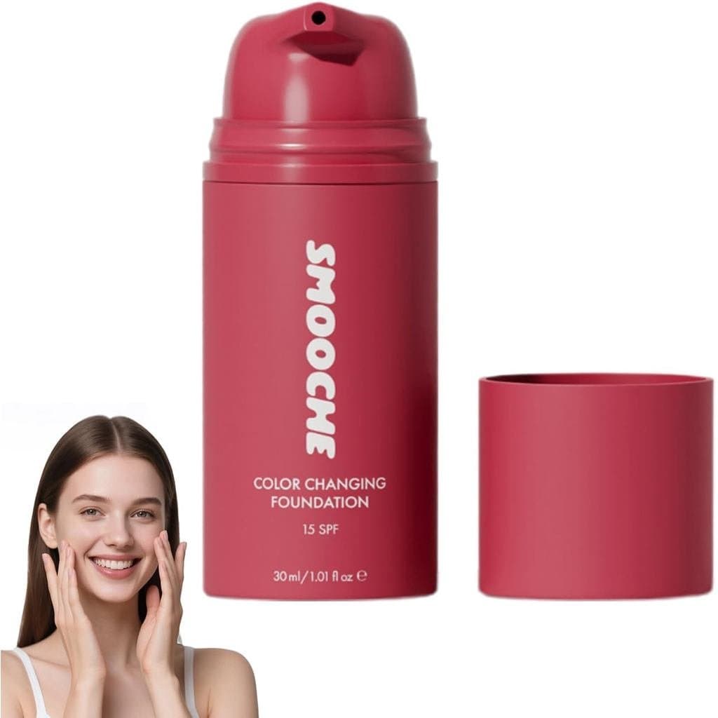 Base Smooche Coreana, Base Smooche que Muda de Cor com FPS 15, Base de Cobertura Total para Maquiagem Impecável, Base Co