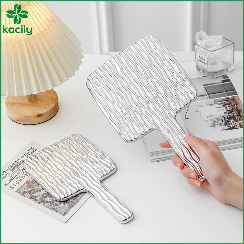 KC 1 Pcs Espelho Quadrado Mini Cosmético De Mesa De Mão De Maquiagem Viagem Metálico Portátil Beleza
