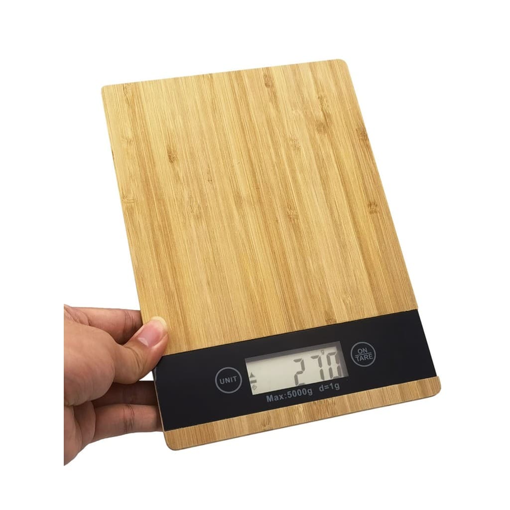 Balança 5.000g Balança de bambu leve de alta qualidade Balança de cozinha eletrônica precisa Balança de plataforma peque