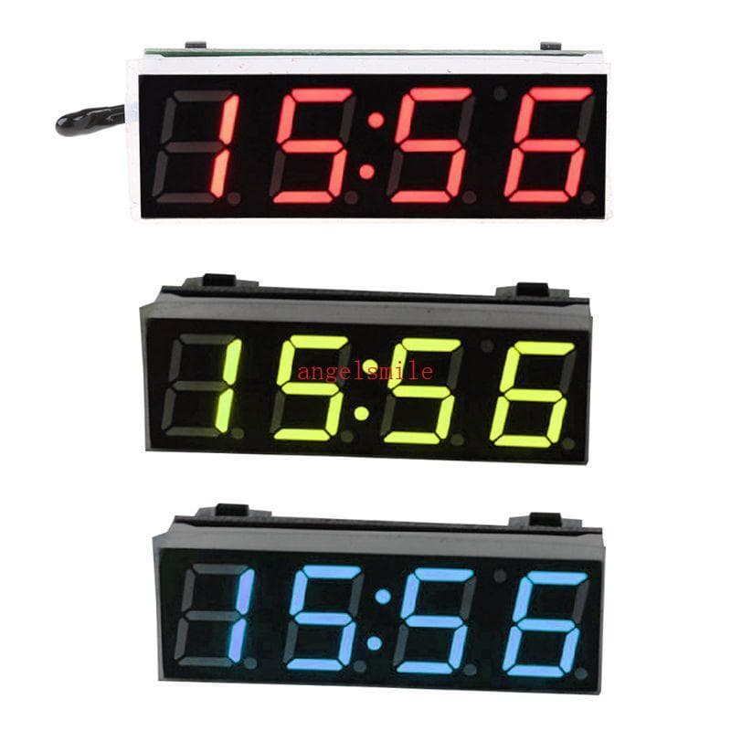 Ace Mini Carro Relógio Voltímetro 3 Em 1 Display LED Temporizador Digital
