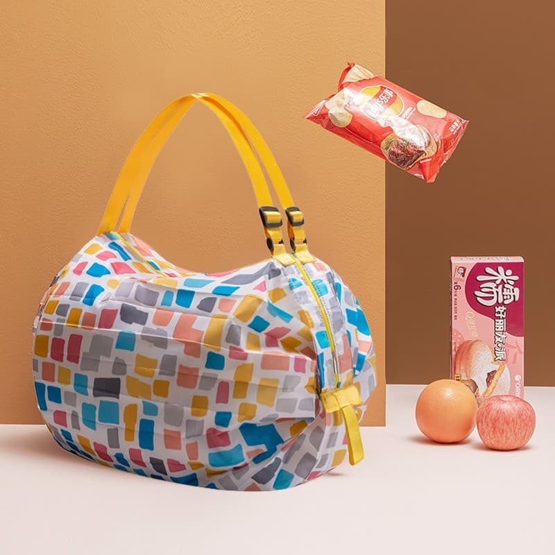 Bolsa de compras ecológica dobrável, bolsa de ombro para viagem, grande sacola de compras de supermercado, sacola portát