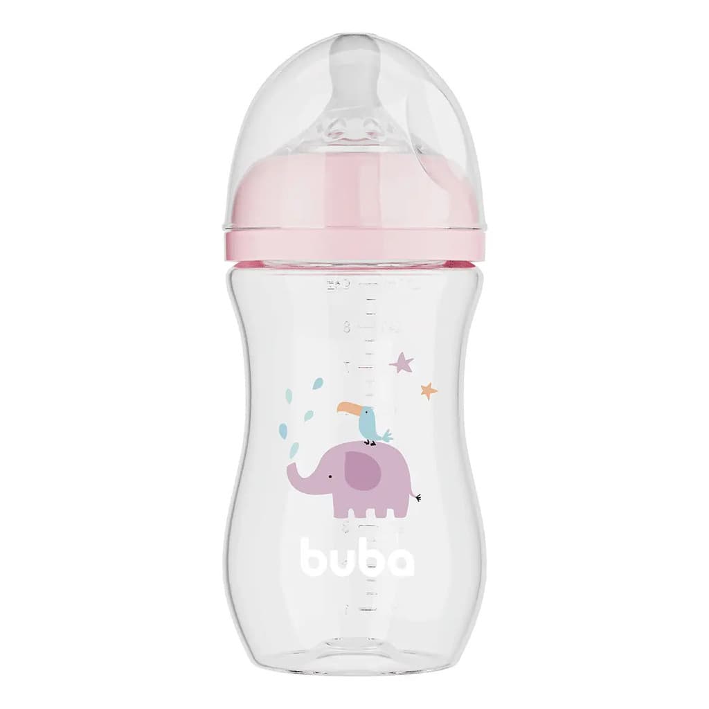 Mamadeira Easy Flow Elefante Rosa 270mL - Buba