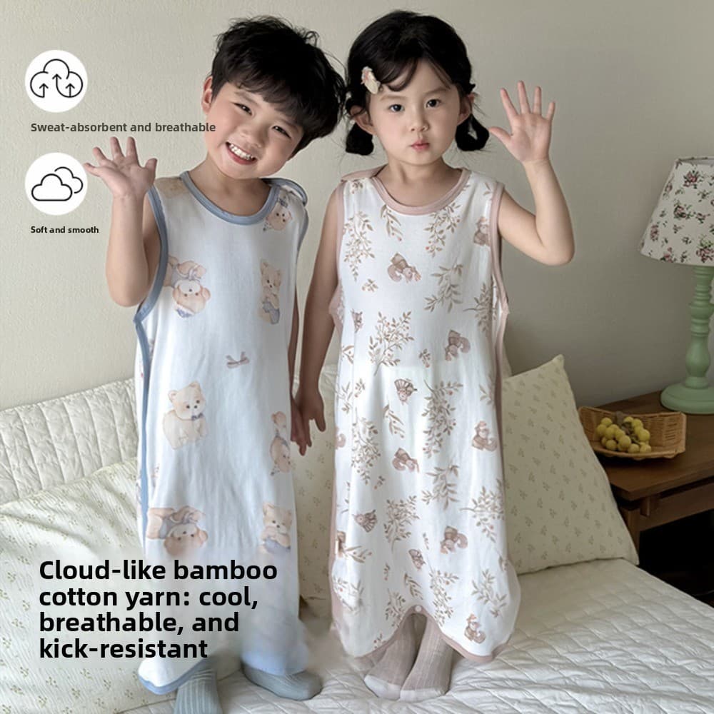 Saco De Dormir Fino Para Bebê , Pijama Sem Mangas De Algodão De Bambu