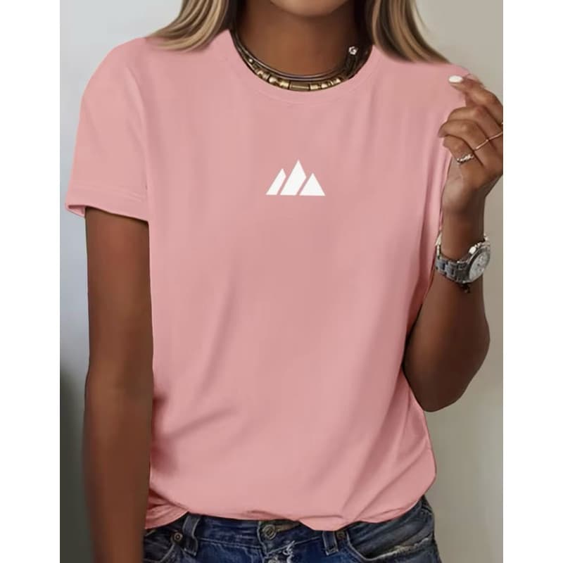 T-Shirt Feminina Minimalista Algodão Premium Básica Elegante Confortável Leve Para Dia a Dia Academia