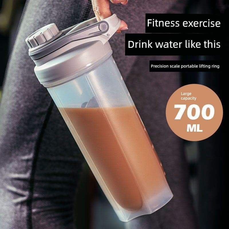 Com escala prático copo portátil Milkshake copo mexendo proteína em pó shaker copo de Fitness esportes plástico shaker c