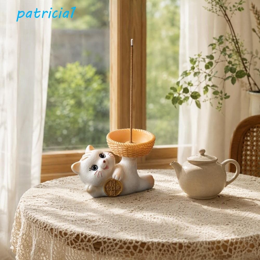 PATRICIA1 Base De Incenso De Mesa Para Gatos , Queimador Resina Auxílio Ao Sono , Decoração Gatinhos