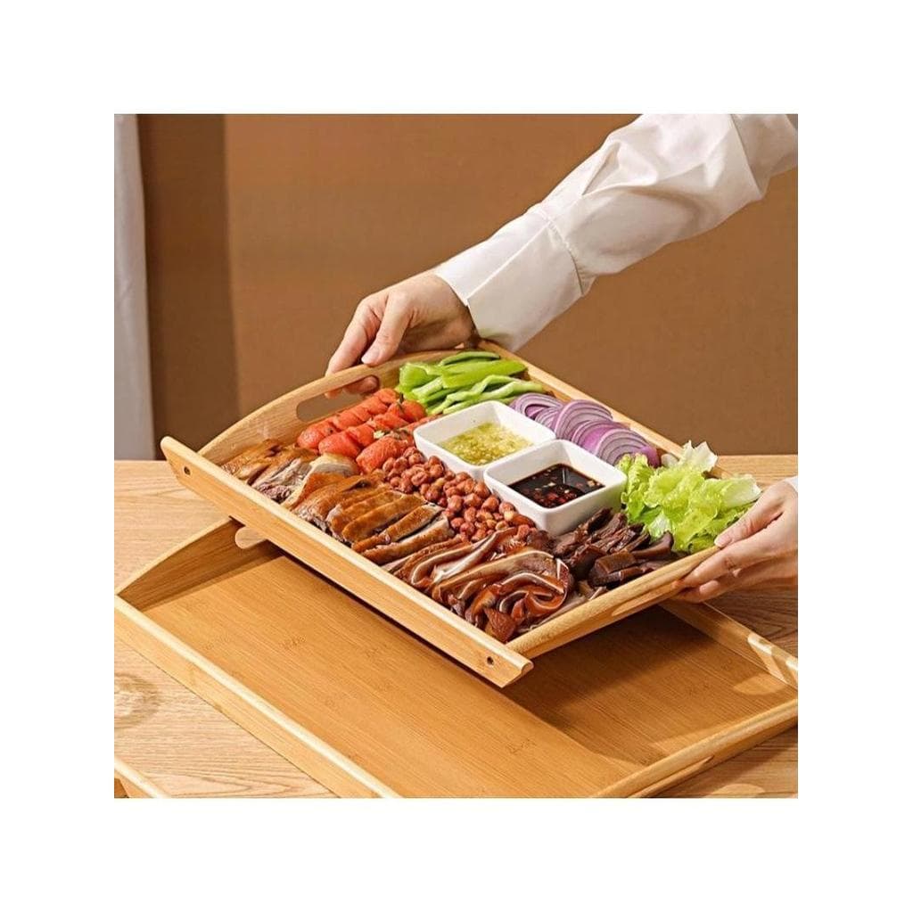 Bandeja T de madeira de bambu retangular prato jantar prato Hotel churrasco esteira papel doméstico comercial placa orel