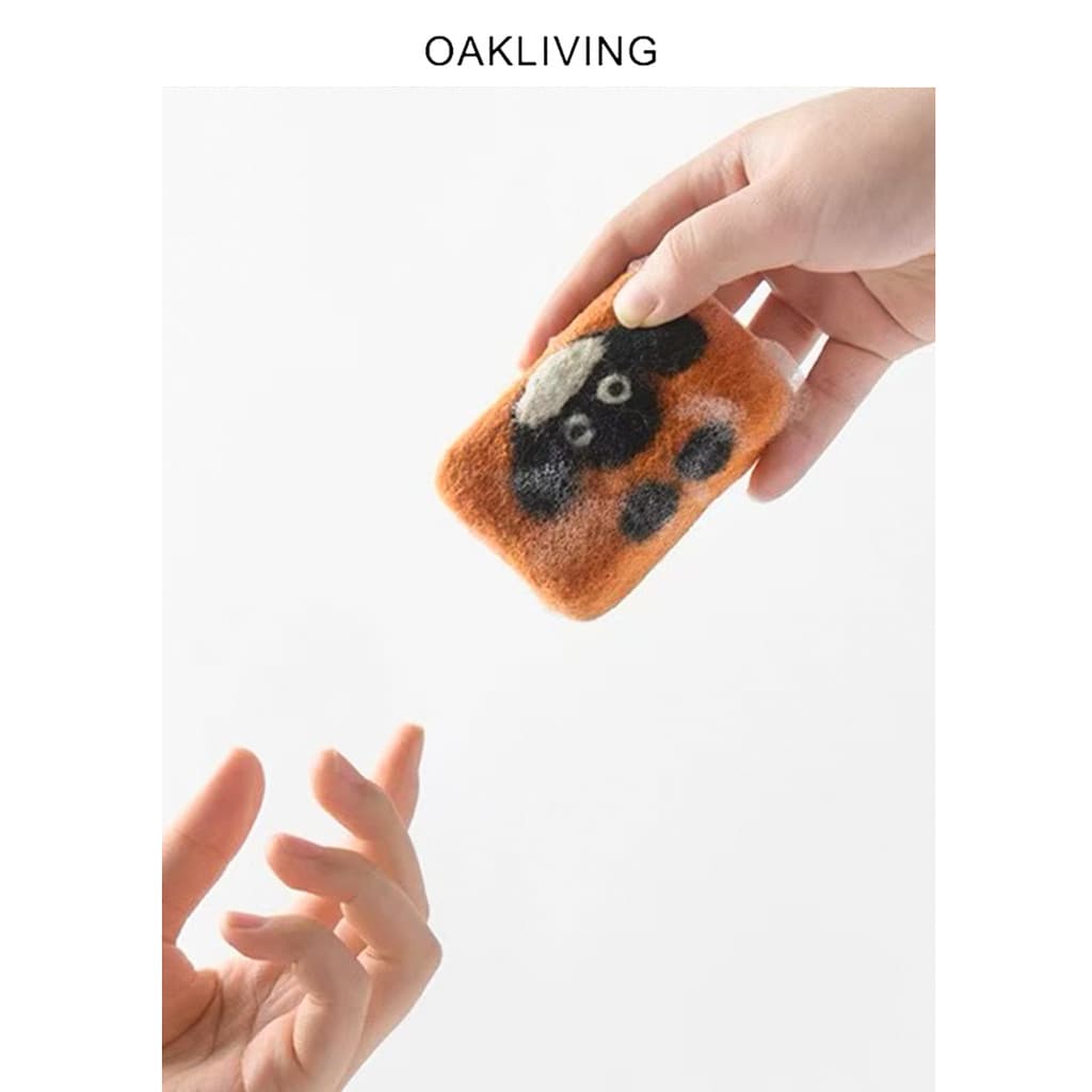 Oakliving Sabonete de feltro de lã Natural para banheiro, lavagem facial, banho, sabonete artesanal, estilo Premium