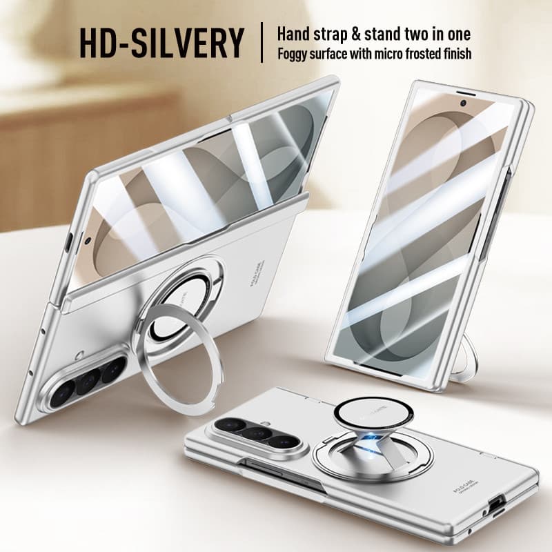 Para Metal Magnético 360 Rotação Titular Filme De Vidro Temperado Proteger Caso Samsung Galaxy Z Fold 8Ultra Mola Dobrad