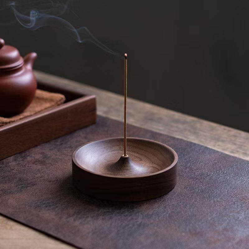 Suporte De Incenso De Madeira Maciça Sonolento Feito À Mão Para Meditação E Decoração De Casa Grão Natural Sem Necessida
