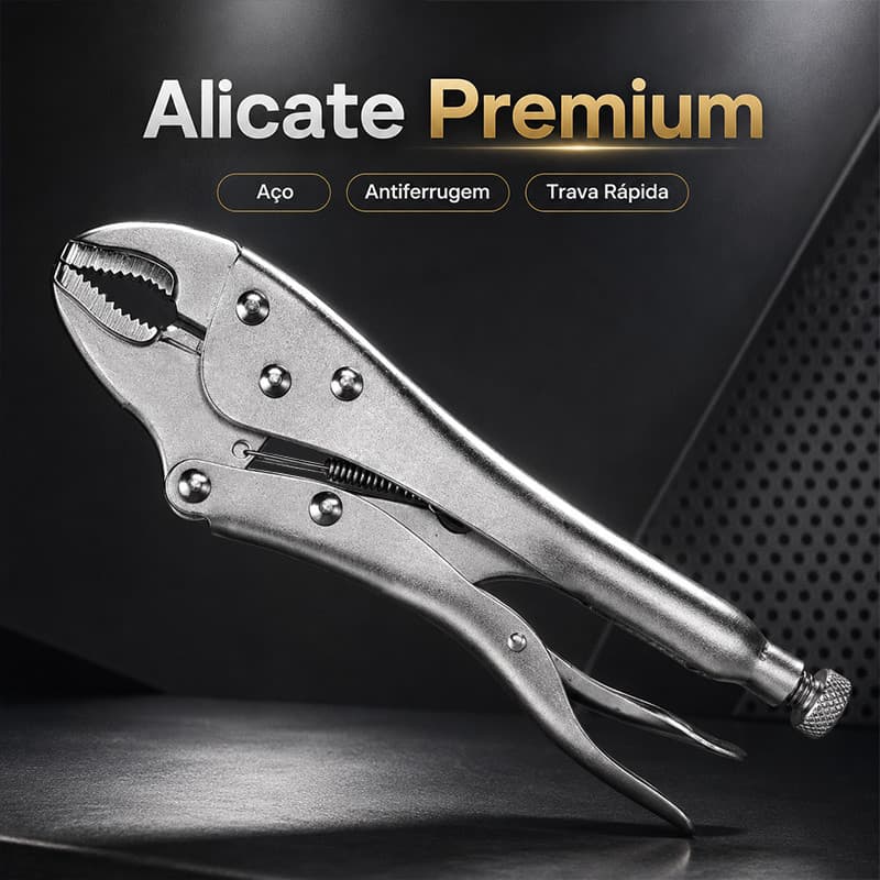 Mordente Curvo Alicate de Pressão 10 Pol 250mm Aço Carbono Robusto