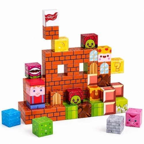 Kit Educativo Blocos Magneticos Infantil 60 Pecas Verde Desenvolvimento Criatividade Aprendizado