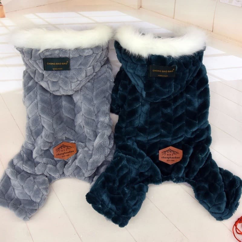 Roupas de Inverno para Cães Pequenos, Jaqueta para Cães, Casaco de Lã Quente e Espesso para Filhotes com Capuz, Macacão