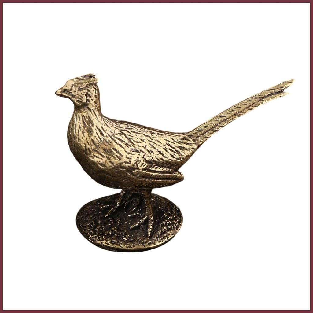 Estatueta De Faisão De Latão Com Base , Vintage , Rústico , Colecionável , Estátua De Pássaro , Ornamento De Mesa Para Q