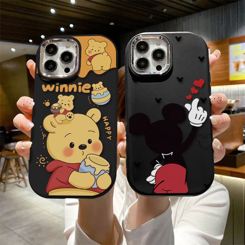 Capinha Capa silicone Anti-impacto Fosco Cute Winnie para Moto E22 40 NRO G84 G22 G24 G60 G52 G53 G54 G42 E7 case