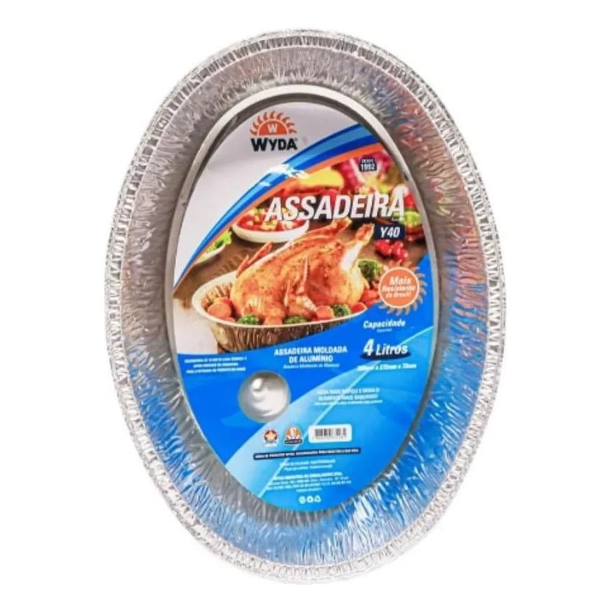 2un Assadeiras De Alumínio Oval Y40 Wyda 4000ml