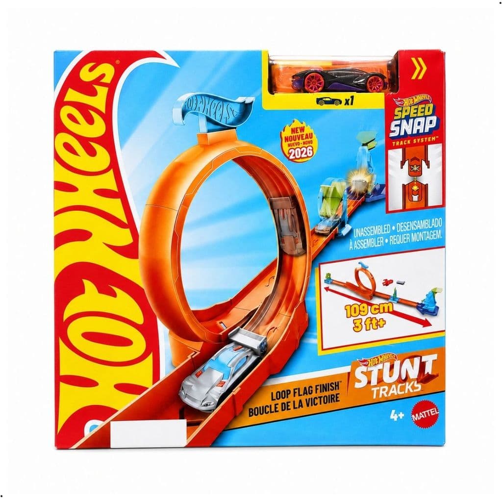 Pista Hot Wheels Loop Com Lançador e Carrinho Speed Snap