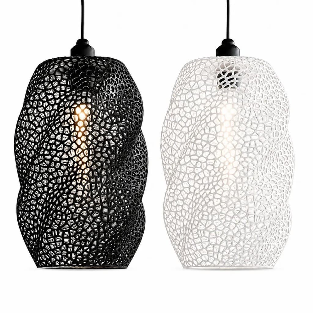 Lustre Pendente Moderno E27 Treliça Orgânica Geométrica 16x24cm Luminária de Teto Decorativa para Sala Cozinha