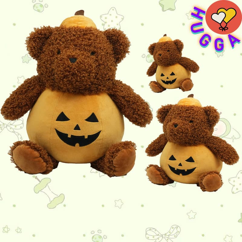 HUGGA Urso De Abóbora Pelúcia Halloween 2 Em 1 Travesseiro De Macio Boneca Grizzly Animal Namorada Estudante Decoração D