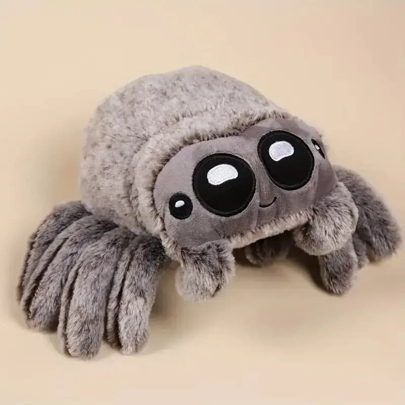 Aranha de pelúcia divertida, perfeita como acessório para fantasias de Halloween, decoração de jogos e ideal para artigo