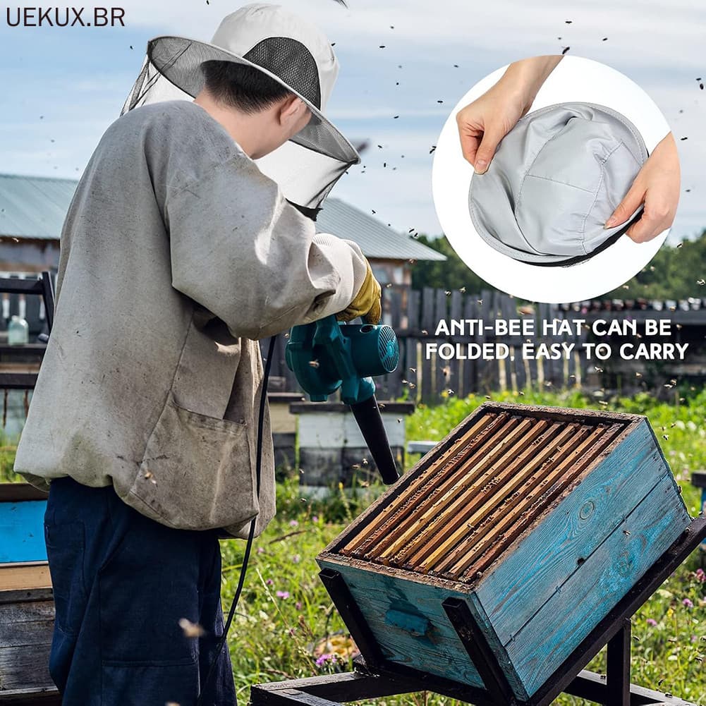 Luvas De Apicultor À Prova De Picadas Proteção Completa Para Trabalho Seguro De Apiário . Manutenção Profissional De Col