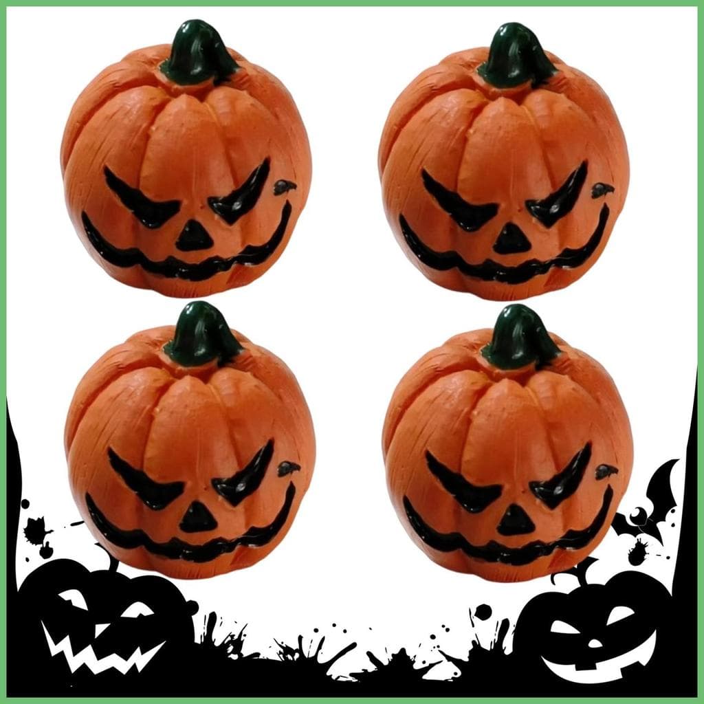 Decoração De Tanque De Peixes De Halloween , 4 Peças , Mini Estátua De Abóbora De Resina , Decorações De Aquário Em Mini