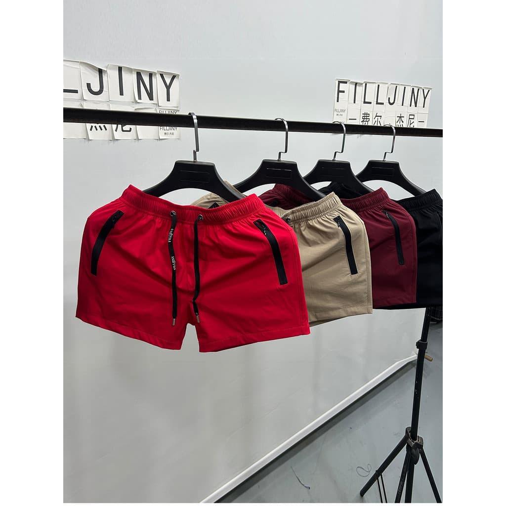 FILLJINY Shorts esportivos masculinos verão de secagem rápida elástico multicolorido verão Casual casal calças de três p