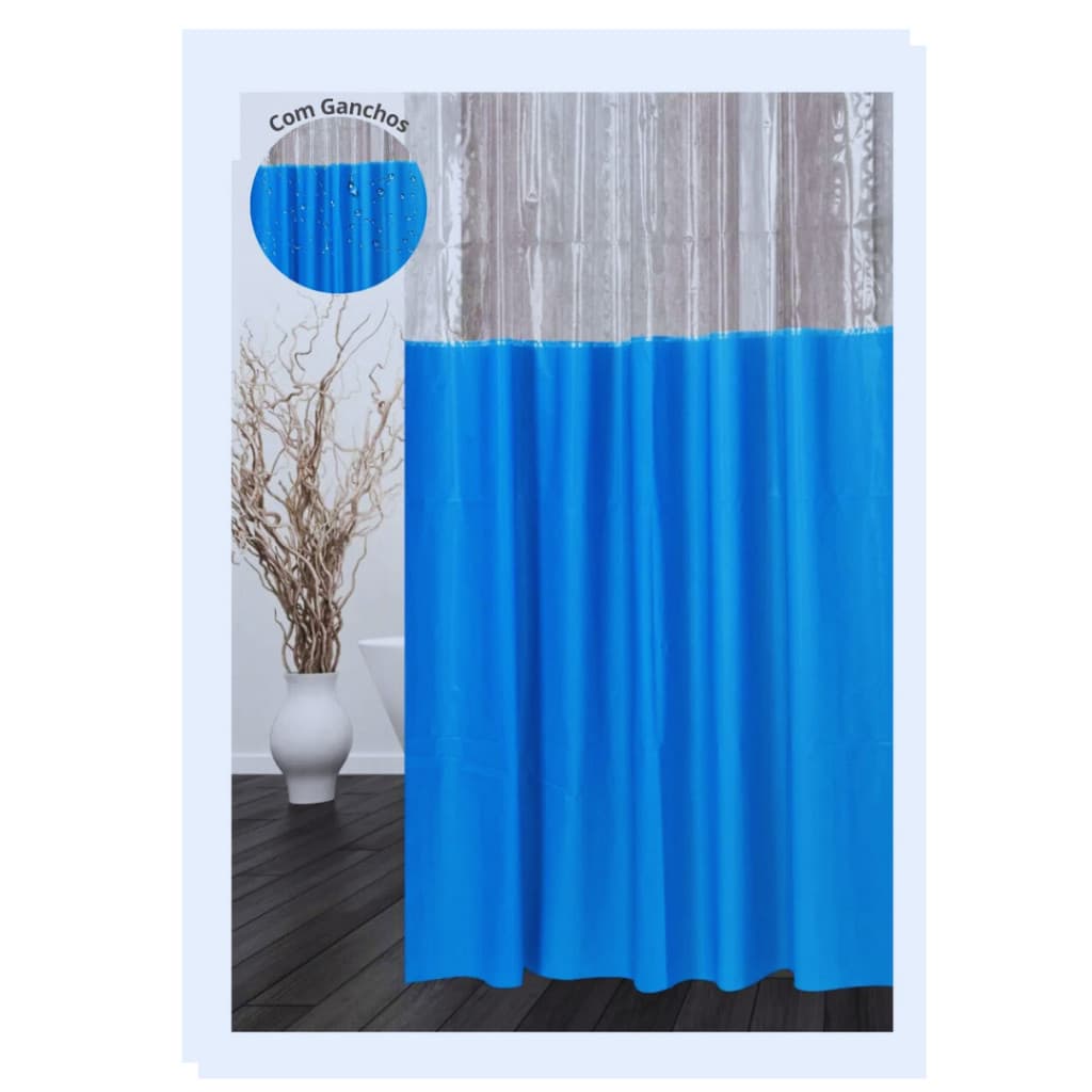 Cortina de Box 1,38X1,98 Casa Ambiente Lisa Antimofo JGBA024