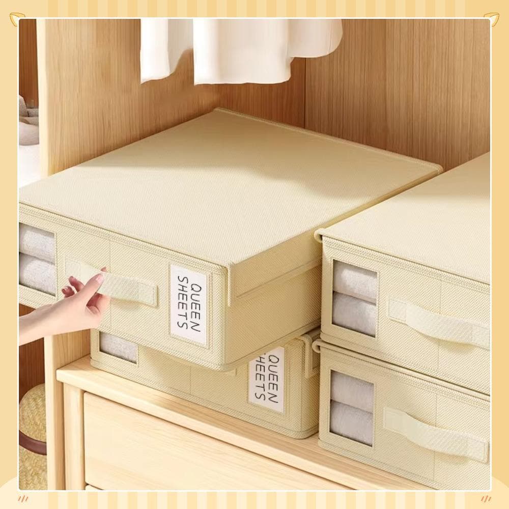 Organizador De Lençol De Cama Flavenly , Alça Durável , Caixa De Armazenamento De Cobertor De Guarda-Roupa De Grande Cap
