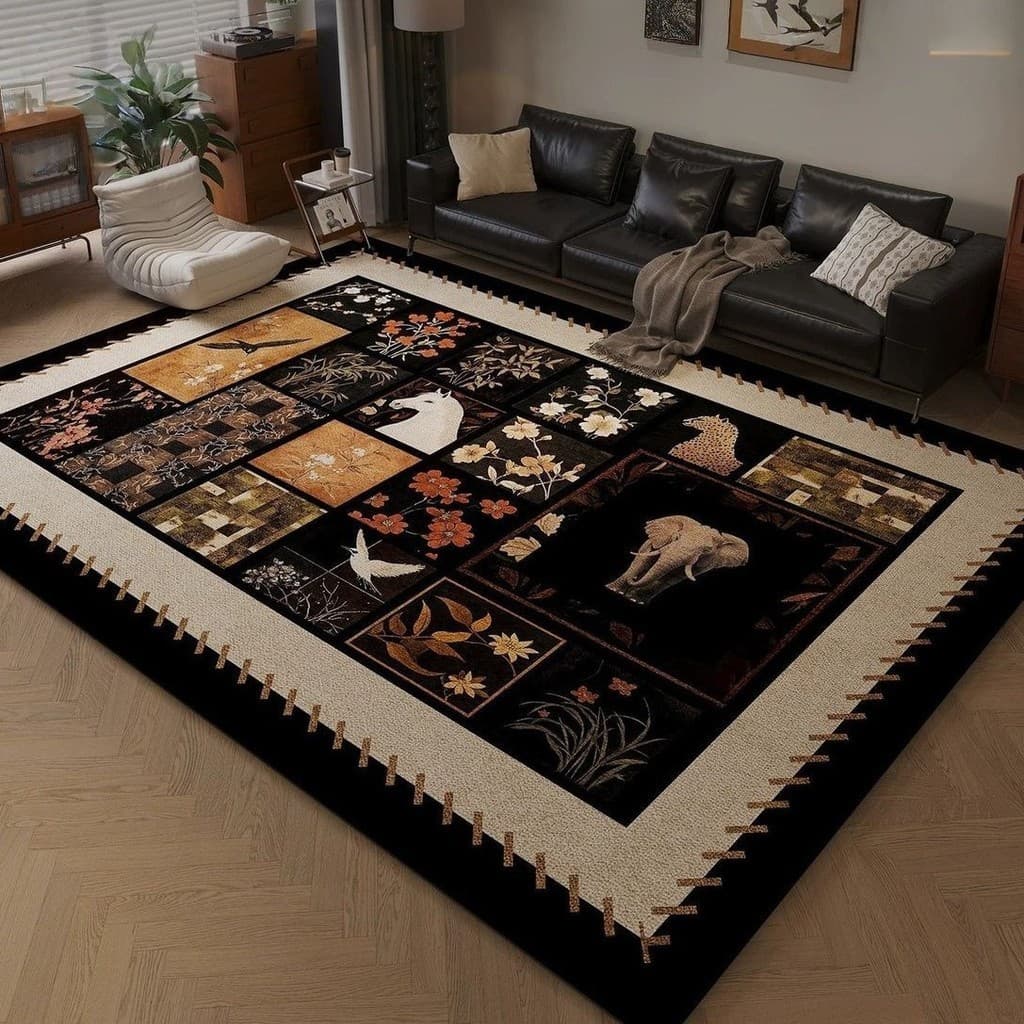 Novo estilo Medieval tapete sala de estar sofá tapete quarto Retro luz luxo High-End americano tapete francês almofada