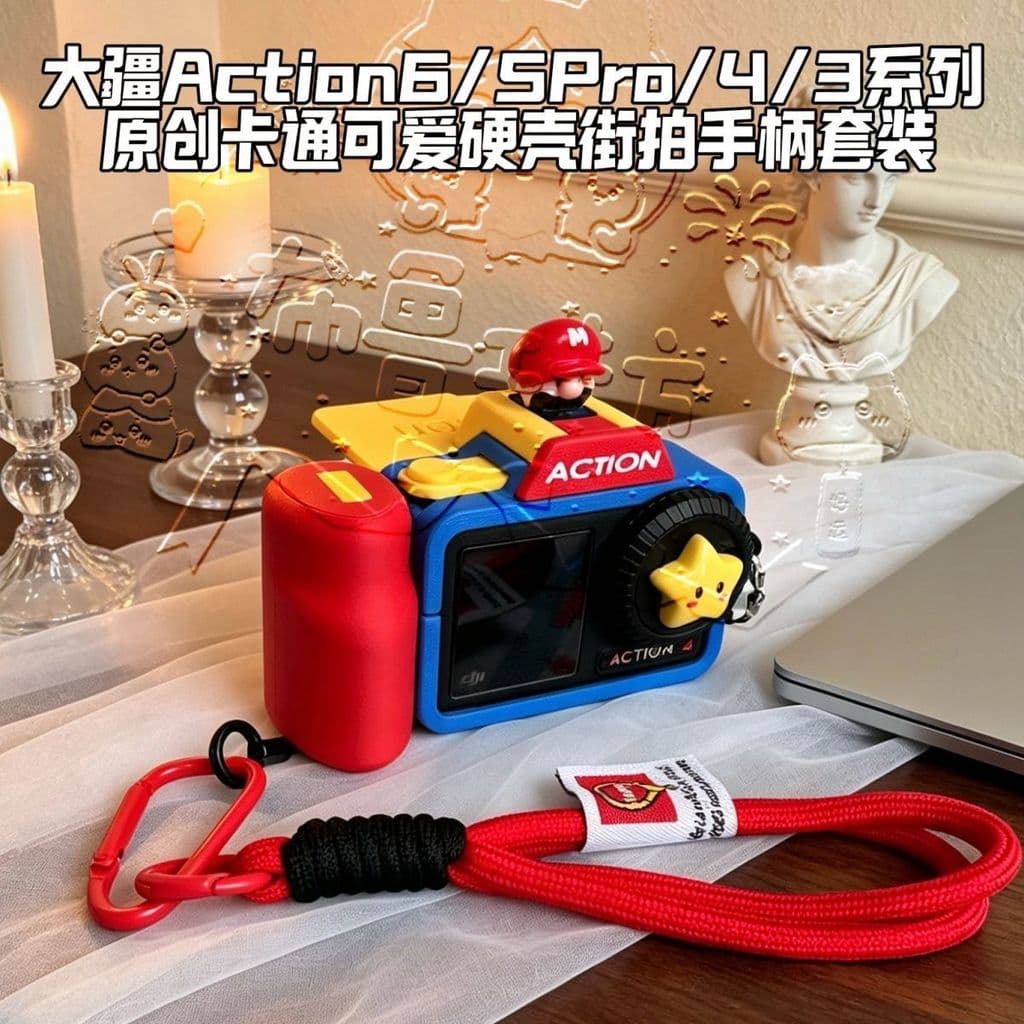 DJI ACTION6 Atualização Impressão 3D Action5Pro Handle/6/3 Street Shooting Handle Hard Shell Proteção de tela Action4 Ha