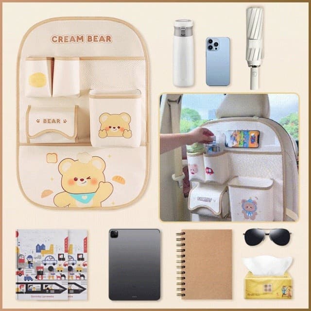 【Design Inteligente】[Organização Fácil] Bolsa de Armazenamento para Banco de Carro/Porta-Objetos/Organizador de Carro