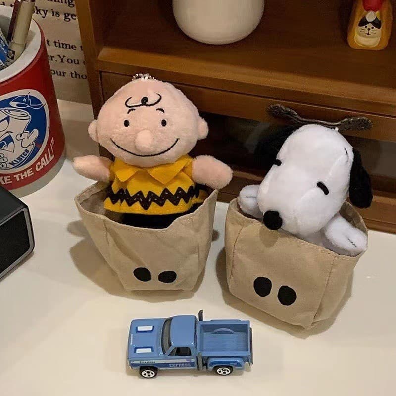 Snoopy boneca de pelúcia boneca pequeno pingente snoopy brinquedo boneca saco pingente chaveiro Mini