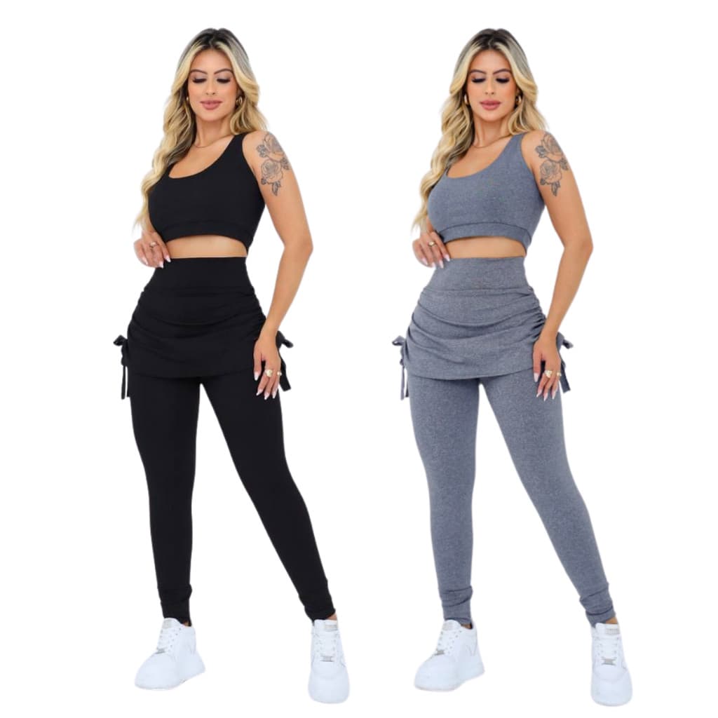 Kit 2 Conjuntos Leg Cobre o Bumbum e Top Suplex Lindos Para Academia Ginastica Confotavel