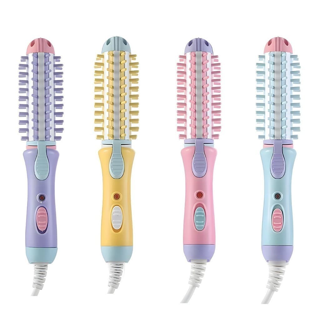 Mini Escova De Cabelo Modeladora Portátil Enrola Cabelo E Alisadora Bivolt