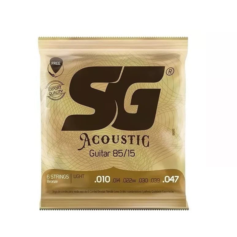 Encordoamento Sg Para Violão Aço 010 Tensão Leve Bronze