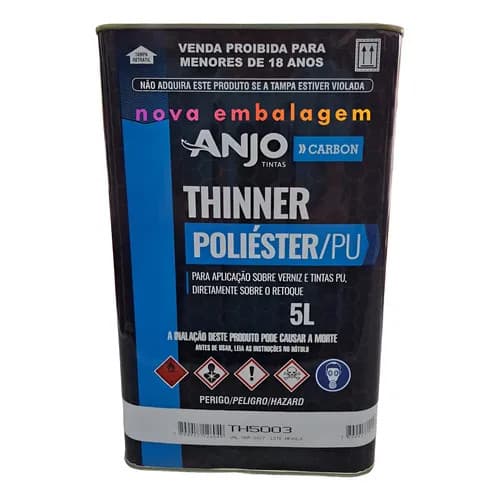 Thinner Diluente Pu/poliéster/verniz Automotivo Anjo 5003 5l